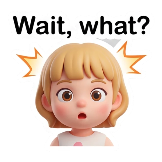Blonde girl looking surprised with wide eyes and mouth open Blonde Girl Daily Vibes sticker for expressive chats and social replies.