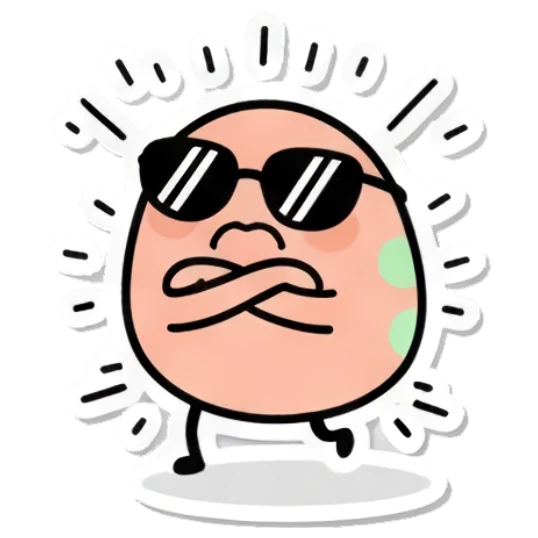 Cool egg with crossed arms Cool Egg Vibes sticker for expressive chats and social replies.