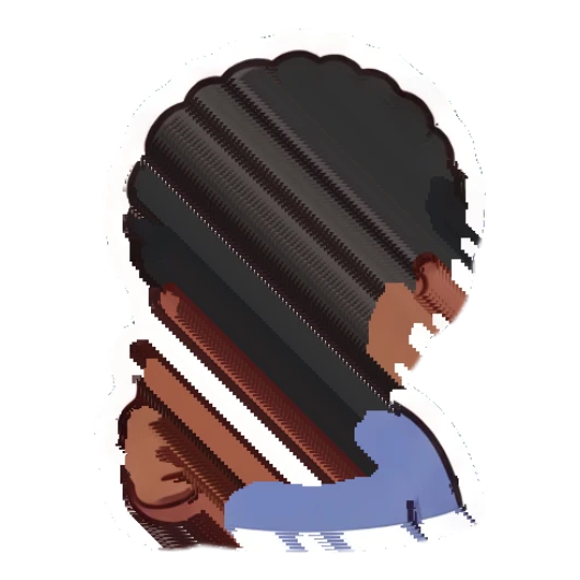Curly-haired boy giving a thumbs up with a friendly smile Cheerful Afro Boy Daily sticker for expressive chats and social replies.