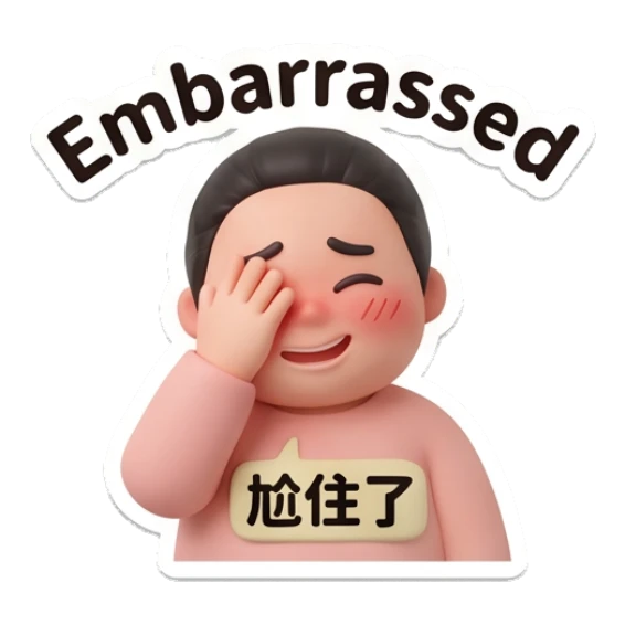 Youth covering face with hands feeling embarrassed Daily Life of a Trendy Youth sticker for expressive chats and social replies.