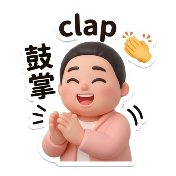 Youth clapping hands with a happy expression Daily Life of a Trendy Youth sticker for expressive chats and social replies.