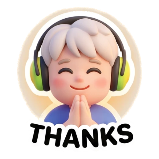 Grateful boy with hands together in prayer pose saying Thanks Gamer Boy Daily Life sticker for expressive chats and social replies.
