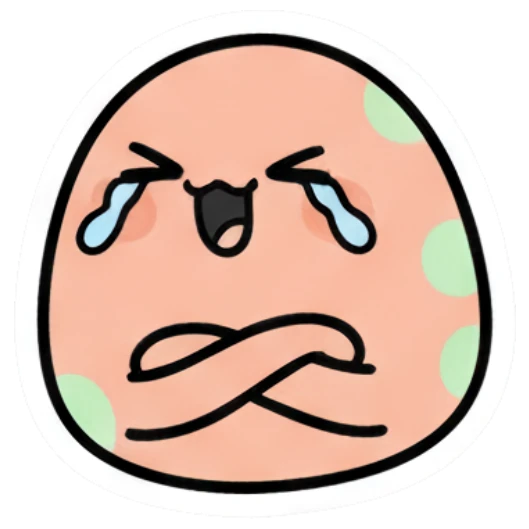 Blob character crying with arms crossed and 'Nope' text. Doodle Blob Emotions sticker for expressive chats and social replies.