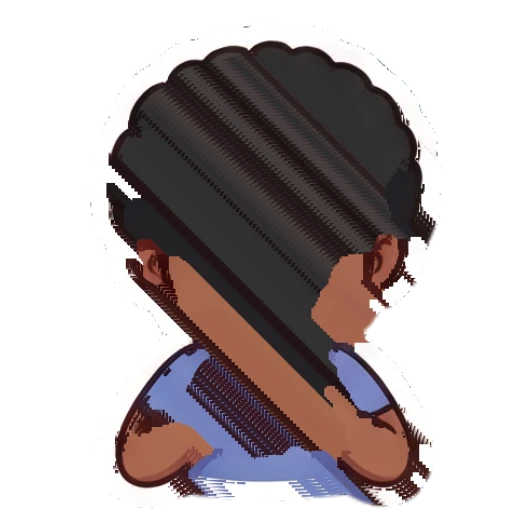 Curly-haired boy showing love with heart eyes and heart-shaped hands Cheerful Afro Boy Daily sticker for expressive chats and social replies.