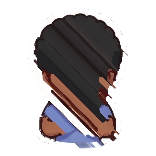 Curly-haired boy crossing arms in a firm rejection gesture Cheerful Afro Boy Daily sticker for expressive chats and social replies.