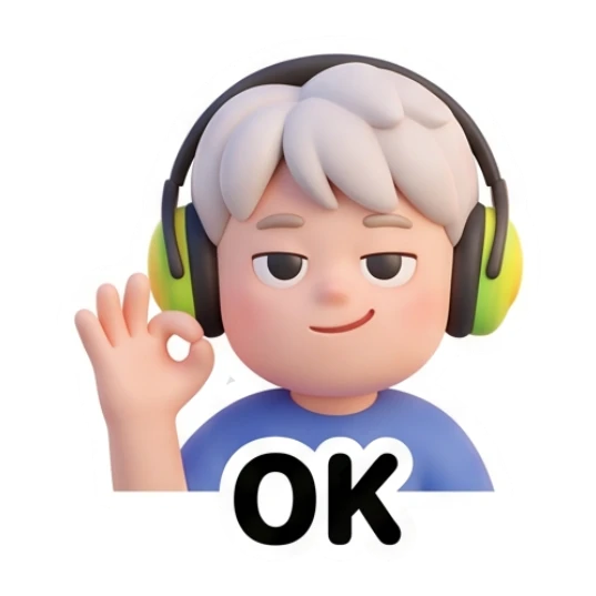 Gamer boy showing OK gesture with a confident smile Gamer Boy Daily Life sticker for expressive chats and social replies.