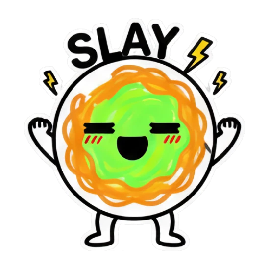 Noodle character looking dismissive with 'Nope' text Noodle Buddy Emotions sticker for expressive chats and social replies.