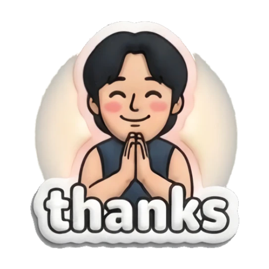 Boy praying with glowing effect and text thanks Puffy Boy Daily Vibes sticker for expressive chats and social replies.