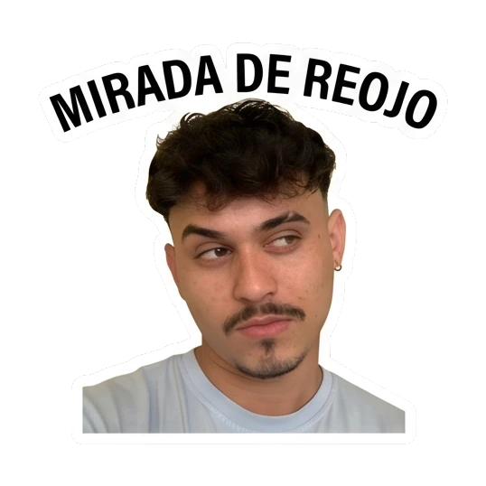 Young man looking sideways with a skeptical expression. Daily Life of a Trendy Guy sticker for expressive chats and social replies.