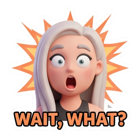 Blonde girl looking shocked with wide eyes and open mouth. Blonde Girl Daily Vibes sticker for expressive chats and social replies.