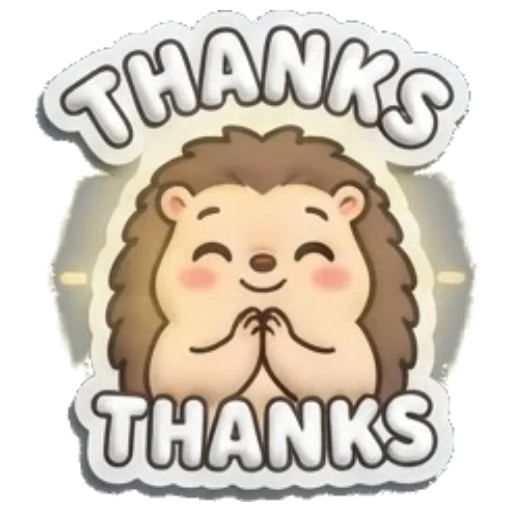 Hedgehog praying with thanks expression Puffy Hedgehog Daily sticker for expressive chats and social replies.