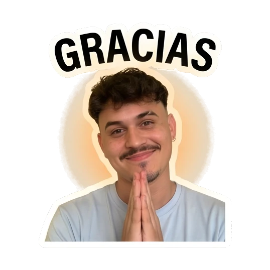 Young man with hands together in a prayer gesture saying thanks. Daily Life of a Trendy Guy sticker for expressive chats and social replies.