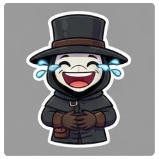 Plague doctor laughing with tears of joy Plague Doctor Adventures sticker for expressive chats and social replies.