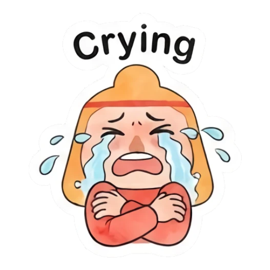 Little monk crying with arms crossed Little Monk Daily Vibes sticker for expressive chats and social replies.