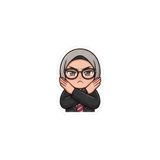 Hijab girl making an X gesture with arms to say no Hijab Girl Daily Life sticker for expressive chats and social replies.