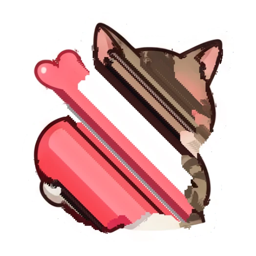 Tabby cat holding a large red heart with love Tabby Cat Daily Life sticker for expressive chats and social replies.