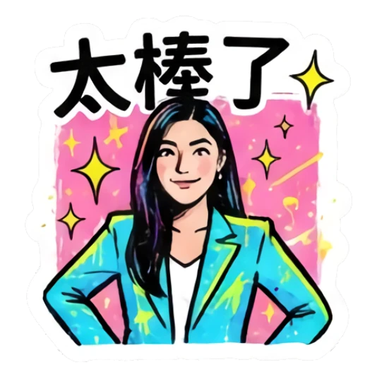 Confident girl with hands on hips, looking proud and ready. Vibrant Urban Girl Expressions sticker for expressive chats and social replies.