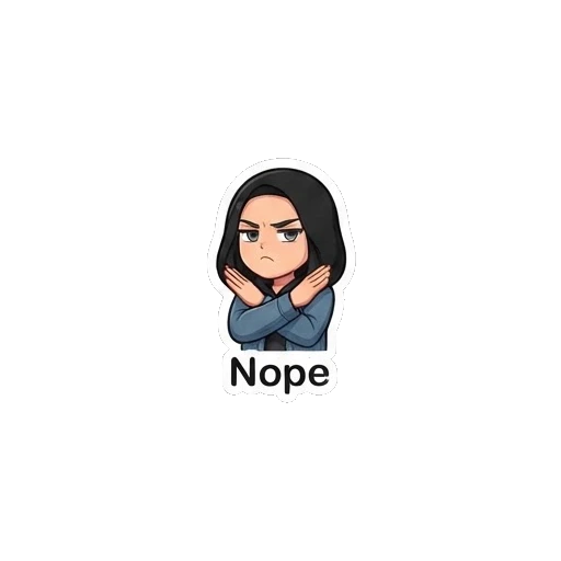 Firm girl crossing arms to say no Cool Girl Daily Vibes sticker for expressive chats and social replies.