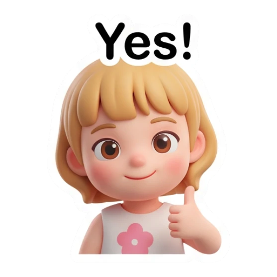 Blonde girl giving a positive thumbs up Blonde Girl Daily Vibes sticker for expressive chats and social replies.