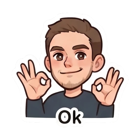 Man making an OK gesture with both hands Daily Life of Couple sticker for expressive chats and social replies.