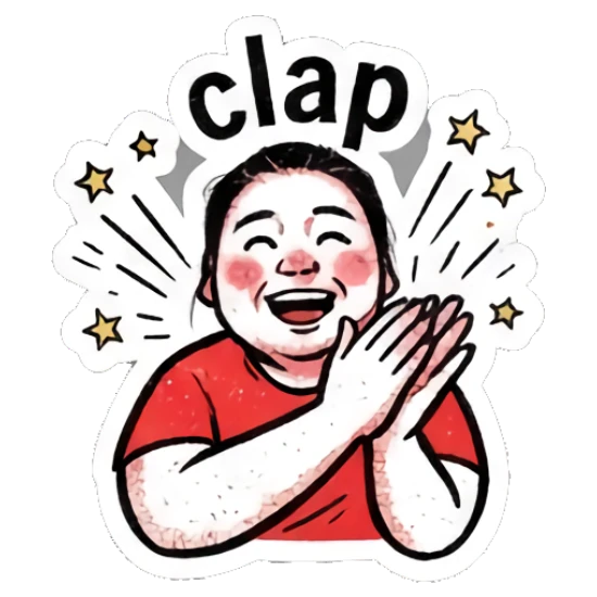 Girl clapping hands with clap text Punk Girl Daily Vibes sticker for expressive chats and social replies.