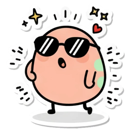 Surprised egg looking around Cool Egg Vibes sticker for expressive chats and social replies.