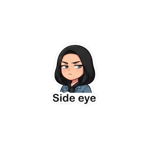 Skeptical girl giving a side-eye glance Cool Girl Daily Vibes sticker for expressive chats and social replies.