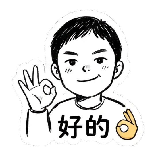Boy making an OK gesture with a confident smile. Daily Life of a Quirky Boy sticker for expressive chats and social replies.