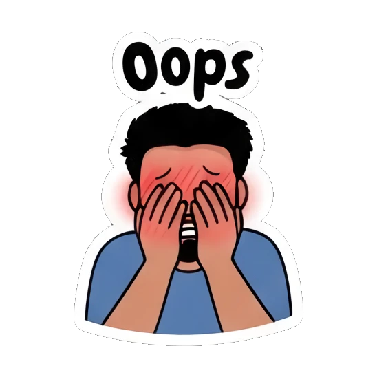 Embarrassed bearded man covering his face with hands. Bearded Guy Daily Vibes sticker for expressive chats and social replies.