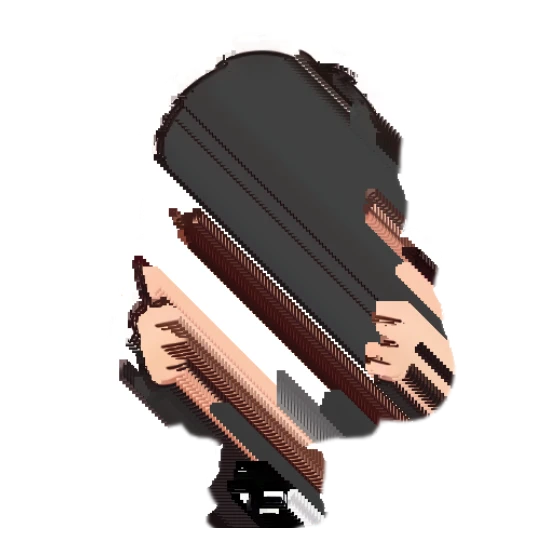 Man giving a double thumbs up with an enthusiastic smile. Office Professional Chibi sticker for expressive chats and social replies.