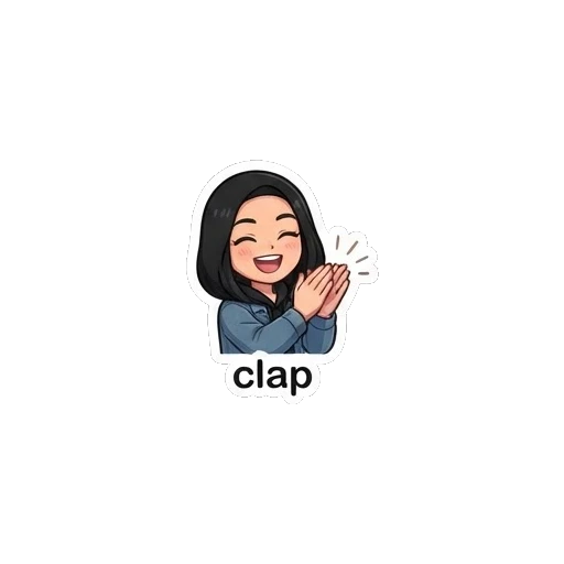 Happy girl clapping her hands Cool Girl Daily Vibes sticker for expressive chats and social replies.