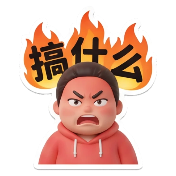 Youth looking angry with flames in the background Daily Life of a Trendy Youth sticker for expressive chats and social replies.