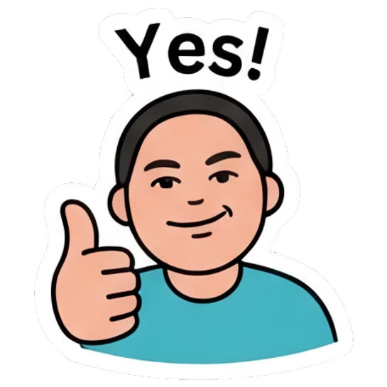 Boy giving a positive thumbs-up gesture. Daily Mood Doodle Boy sticker for expressive chats and social replies.