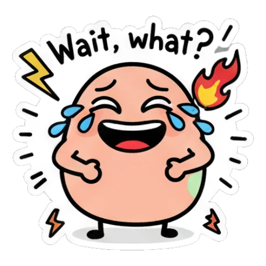 Egg laughing hysterically with tears and fire effects Doodle Egg Moods sticker for expressive chats and social replies.