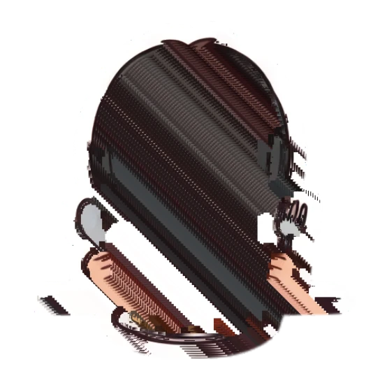 Gamer boy eating a meal with a fork and spoon, drooling. Gamer Boy Daily Life sticker for expressive chats and social replies.