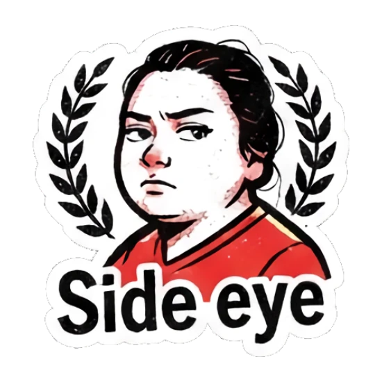 Girl giving side eye with judgmental look Punk Girl Daily Vibes sticker for expressive chats and social replies.