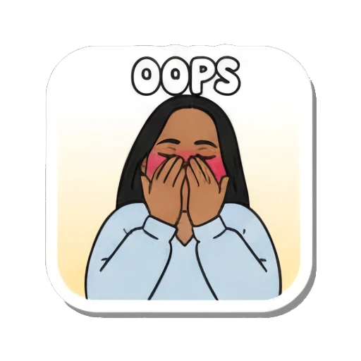 Woman covering her face with hands in an oops moment Daily Duo Vibes sticker for expressive chats and social replies.