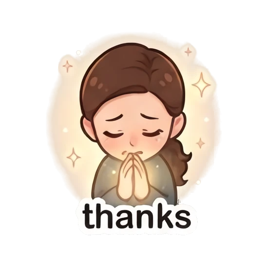 Woman praying with hands together in gratitude Daily Life of Couple sticker for expressive chats and social replies.