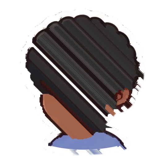Curly-haired boy looking skeptical with a judgmental expression Cheerful Afro Boy Daily sticker for expressive chats and social replies.