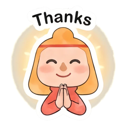 Little monk smiling with hands together in thanks Little Monk Daily Vibes sticker for expressive chats and social replies.