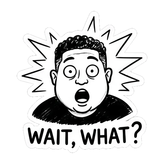 男士张大嘴巴表示震惊 Doodle Guy Daily Vibes sticker for expressive chats and social replies.