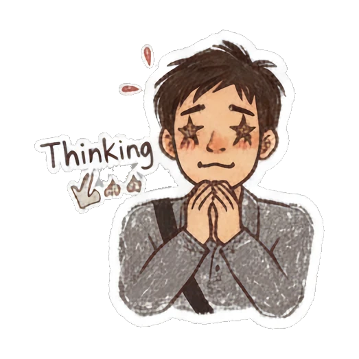 Boy with star eyes and hands together Doodle Boy Daily Vibes sticker for expressive chats and social replies.