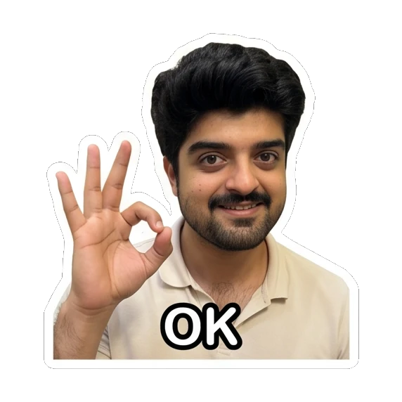 Young man making an OK hand gesture with a confident smile. Daily Life of a Guy sticker for expressive chats and social replies.