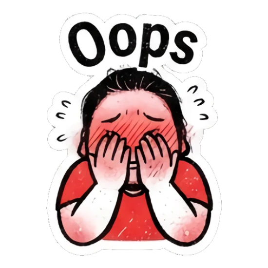 Girl covering face in embarrassment and Oops text Punk Girl Daily Vibes sticker for expressive chats and social replies.