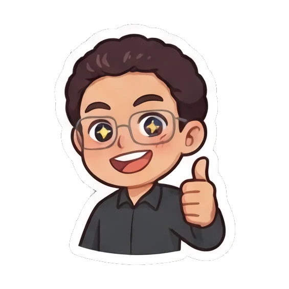 Curly-haired man with star-shaped eyes giving a thumbs up. Curly Haired Guy Expressions sticker for expressive chats and social replies.