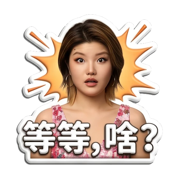 Surprised young woman with a shocked expression Sparkly Girl Daily Moods sticker for expressive chats and social replies.