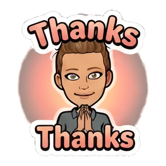Girl with hands together in gratitude and Thanks text Retro Cartoon Girl Daily Life sticker for expressive chats and social replies.