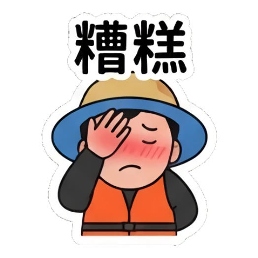 Fisherman boy facepalming in a moment of frustration Fisherman Boy Daily Life sticker for expressive chats and social replies.
