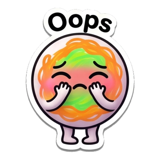Citrus character looking embarrassed with blushing cheeks and text Oops Citrus Buddy Adventures sticker for expressive chats and social replies.