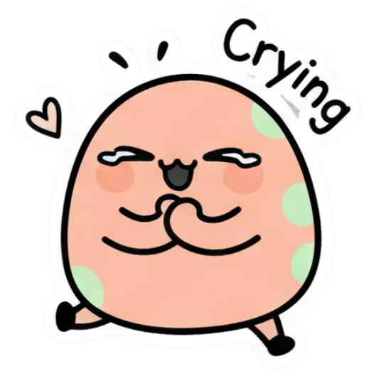 Blob character making a heart shape with hands and 'Love this' text. Doodle Blob Emotions sticker for expressive chats and social replies.
